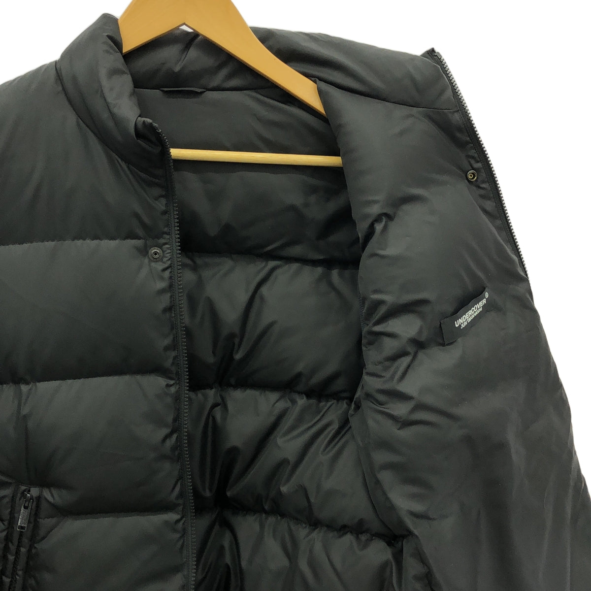 【美品】  UNDER COVER  / アンダーカバー | UCT9204 / 牛革 レザースリーブ ダウンジャケット | 2 | black | メンズ