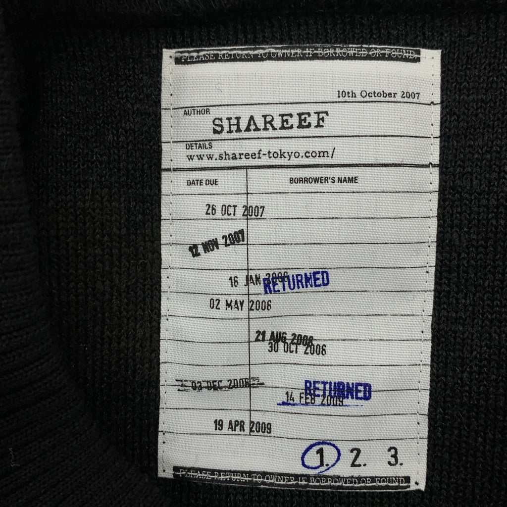 SHAREEF / シャリーフ | ZEBRA SHAGGY PULL-OVER / シャギーフリースプルオーバー スウェット トレーナー | 1 | ブラック/カーキ系 | メンズ