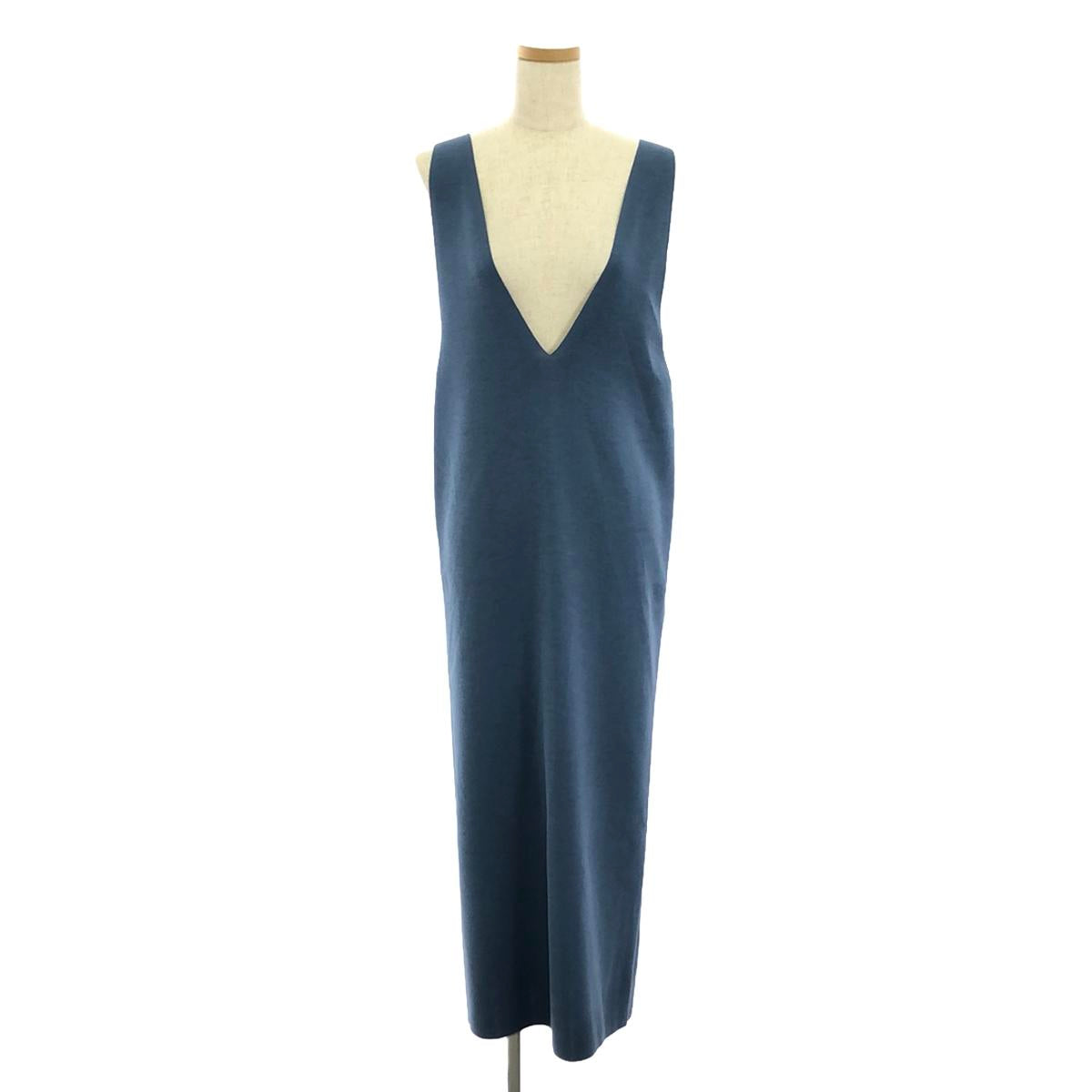 [Good Condition] AURALEE | 2024SS | WOOL RECYCLE POLYESTER HIGH GAUGE KNIT DRESS | 0 | Blue Gray | Women's