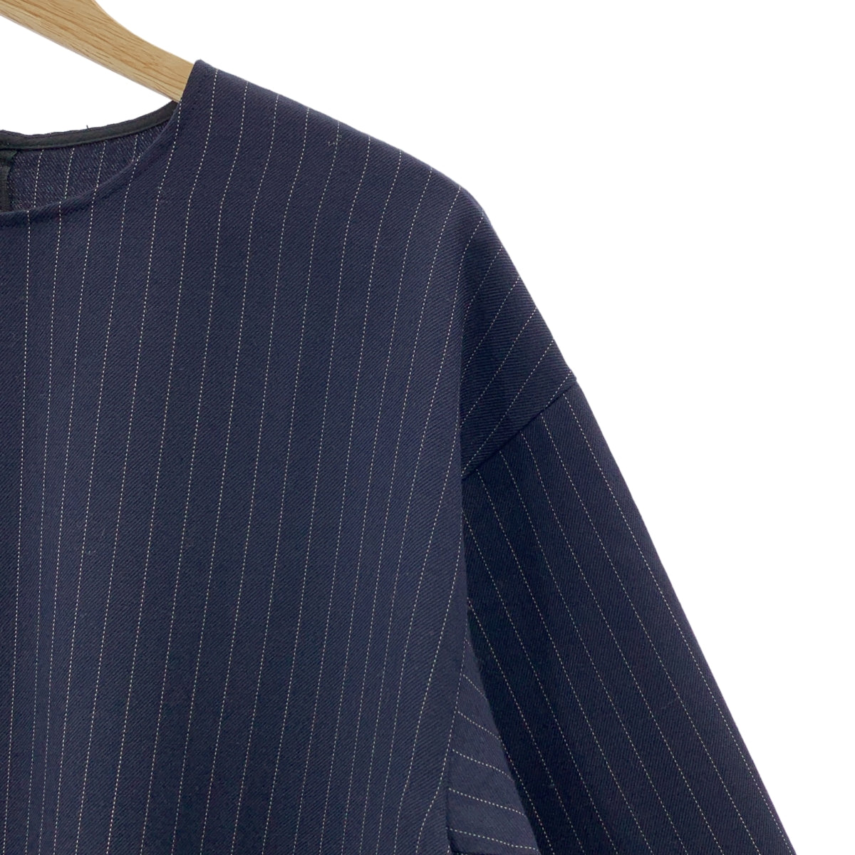 ENCHAINEMENT / アンシェヌマン | Woolblend P/O ウールブレンド ストライプ プルオーバーブラウス | F | ネイビー | レディース