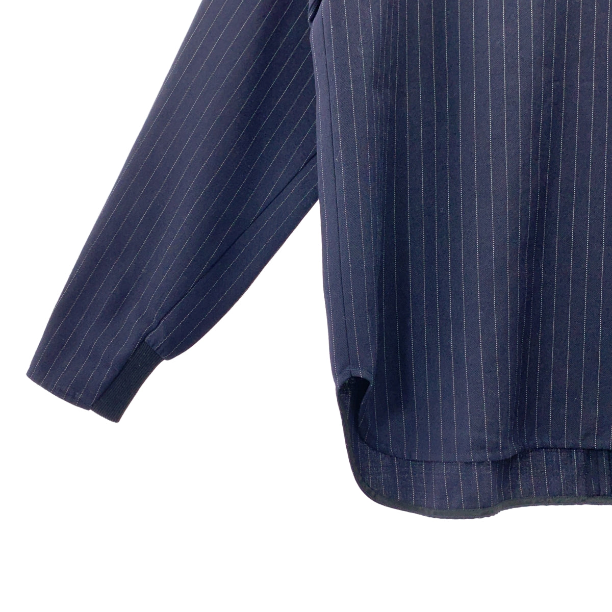 ENCHAINEMENT / アンシェヌマン | Woolblend P/O ウールブレンド ストライプ プルオーバーブラウス | F | ネイビー | レディース