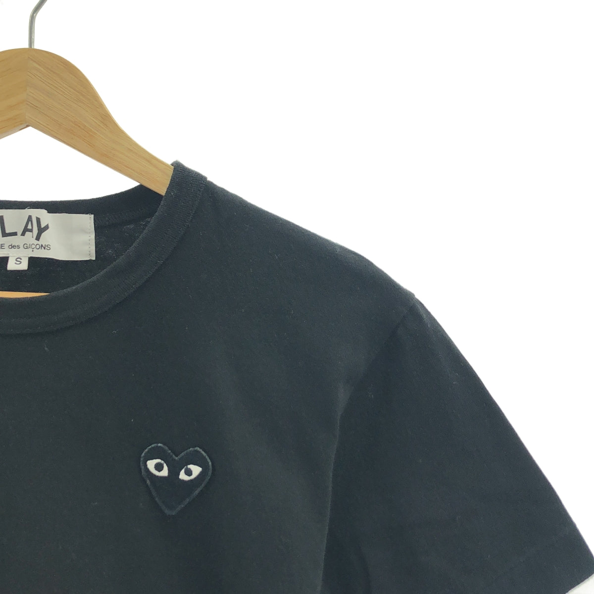 PLAY COMME des GARCONS / プレイコムデギャルソン | AD2023 | ハートワッペン クルーネック Tシャツ カットソー | S | ブラック | レディース