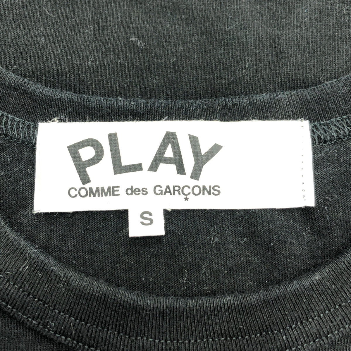 PLAY COMME des GARCONS / プレイコムデギャルソン | AD2023 | ハートワッペン クルーネック Tシャツ カットソー | S | ブラック | レディース