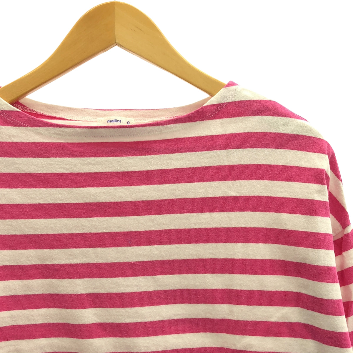 maillot / maillot | Drop shoulder striped 3/4 sleeve T-shirt | 0 | Pink / White | Women's