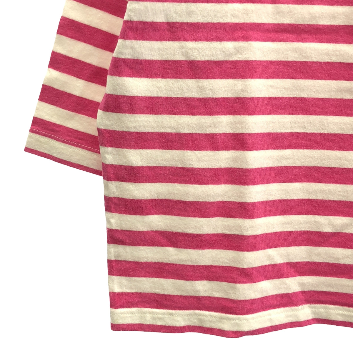 maillot / maillot | Drop shoulder striped 3/4 sleeve T-shirt | 0 | Pink / White | Women's