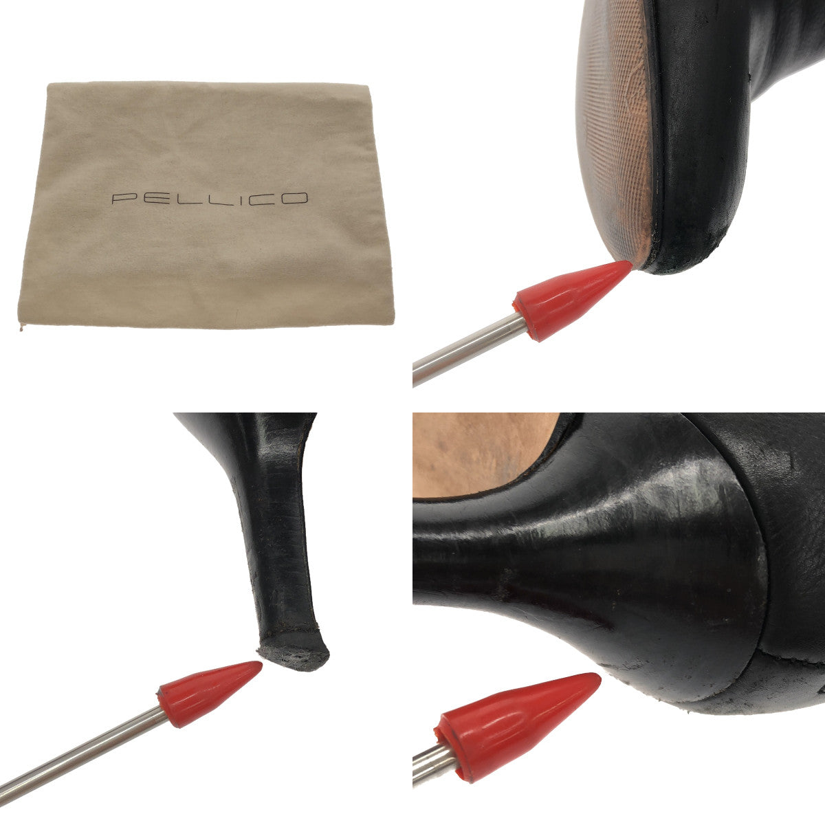 PELLICO / ペリーコ | TAXI 80 タキシー80 レザー アーモンドトゥ バックジップ ショートブーツ | 36 | ブラック | レディース