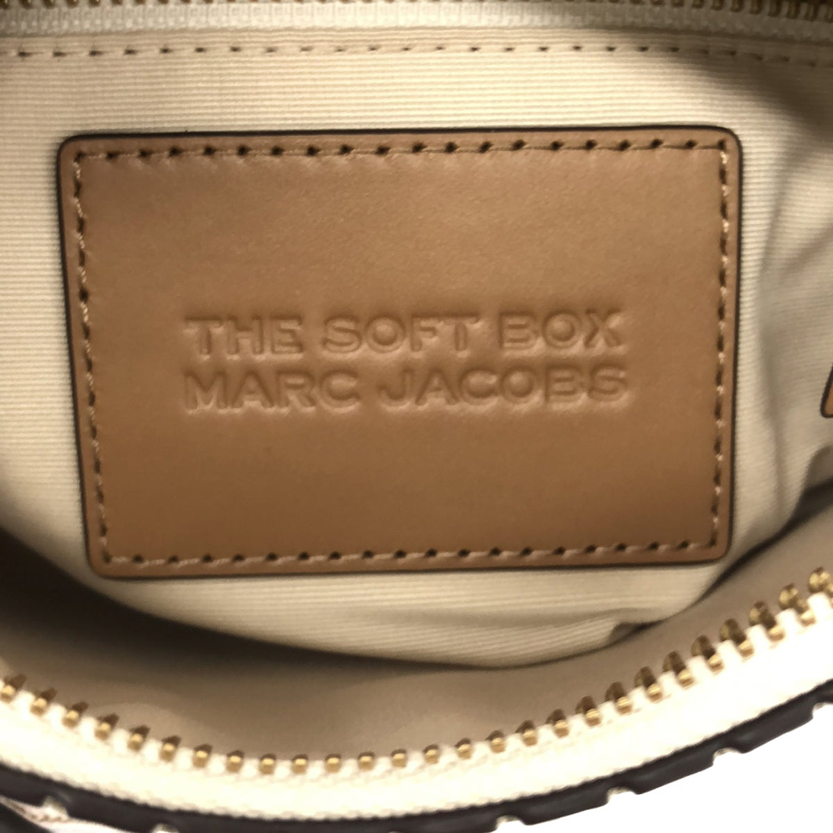 【미품】 MARC JACOBS / 마크 제이콥스 | THE SOFT BOX 23 / 2way 숄더 포함 펀칭 가죽 핸드백 | 오프 화이트 시스템 | 여성