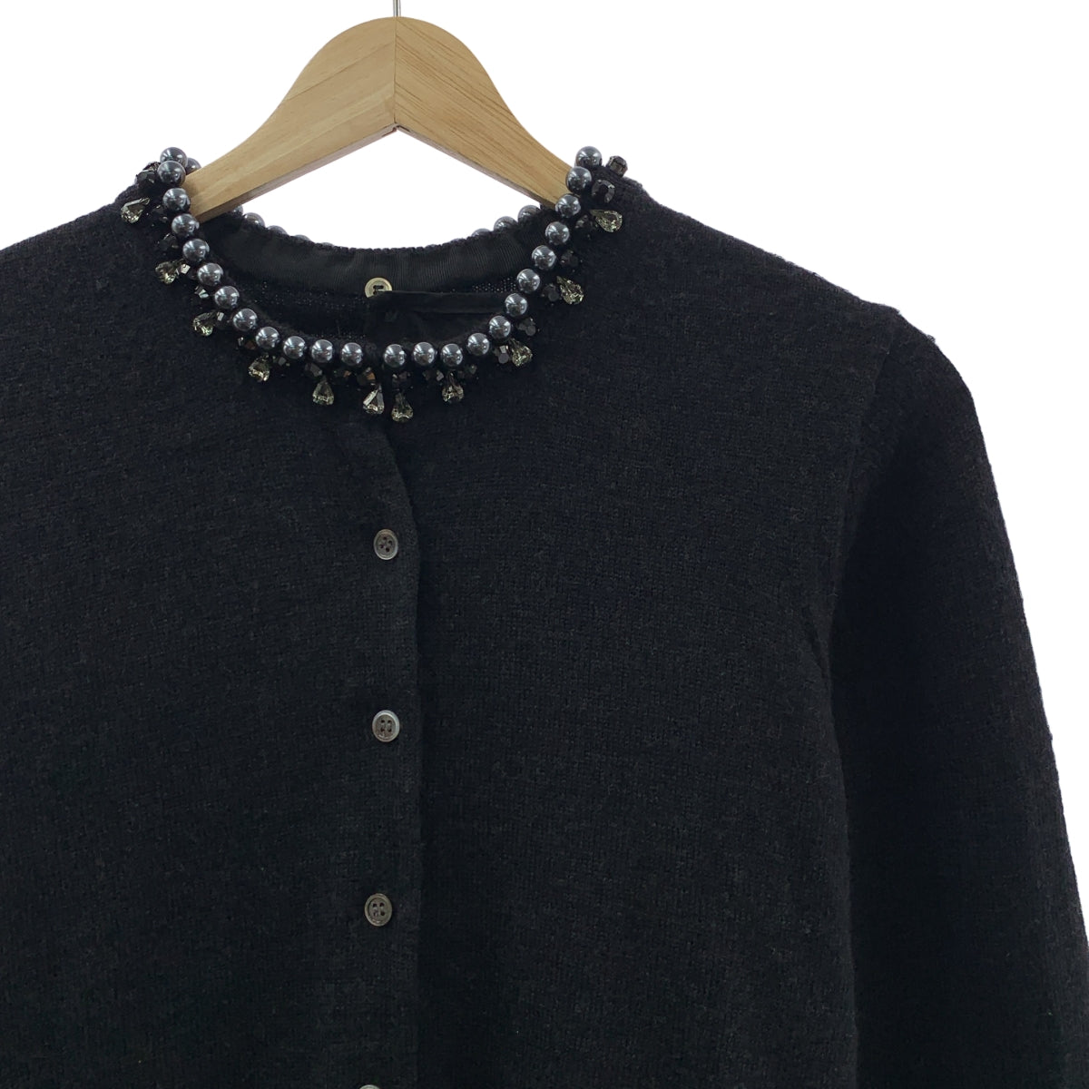 sacai | 珍珠寶石針織開襟衫 | 尺寸 2 | 女款