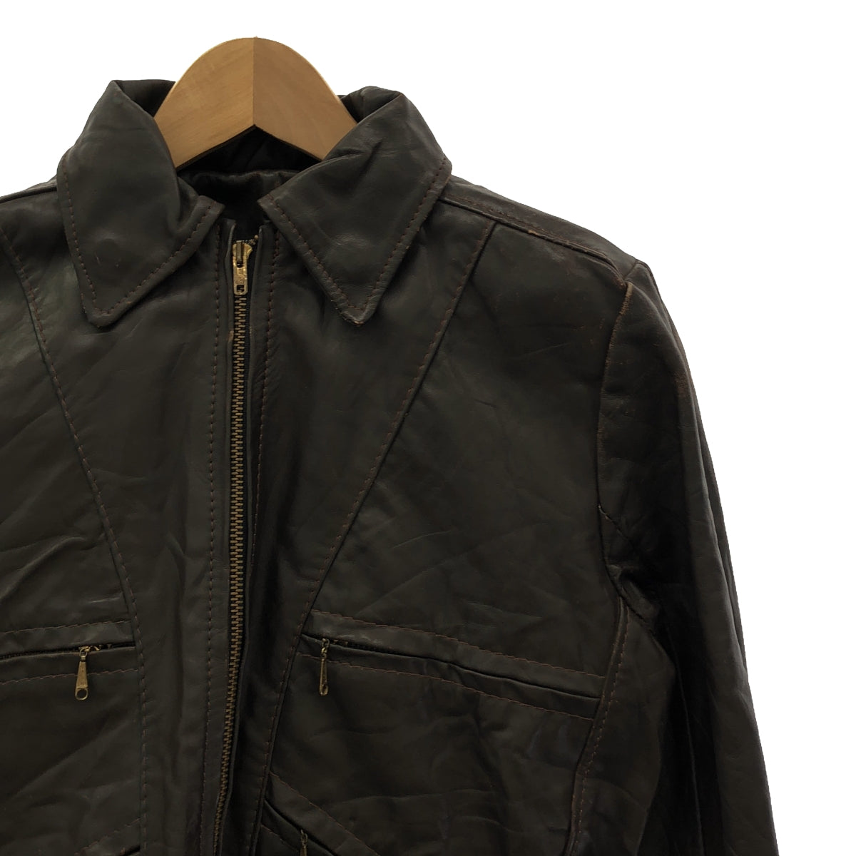 VANSON / バンソン | 70s～80s ヴィンテージ 黒タグ ライナー付き シングル ライダースジャケット | 16 | ブラウン | レディース