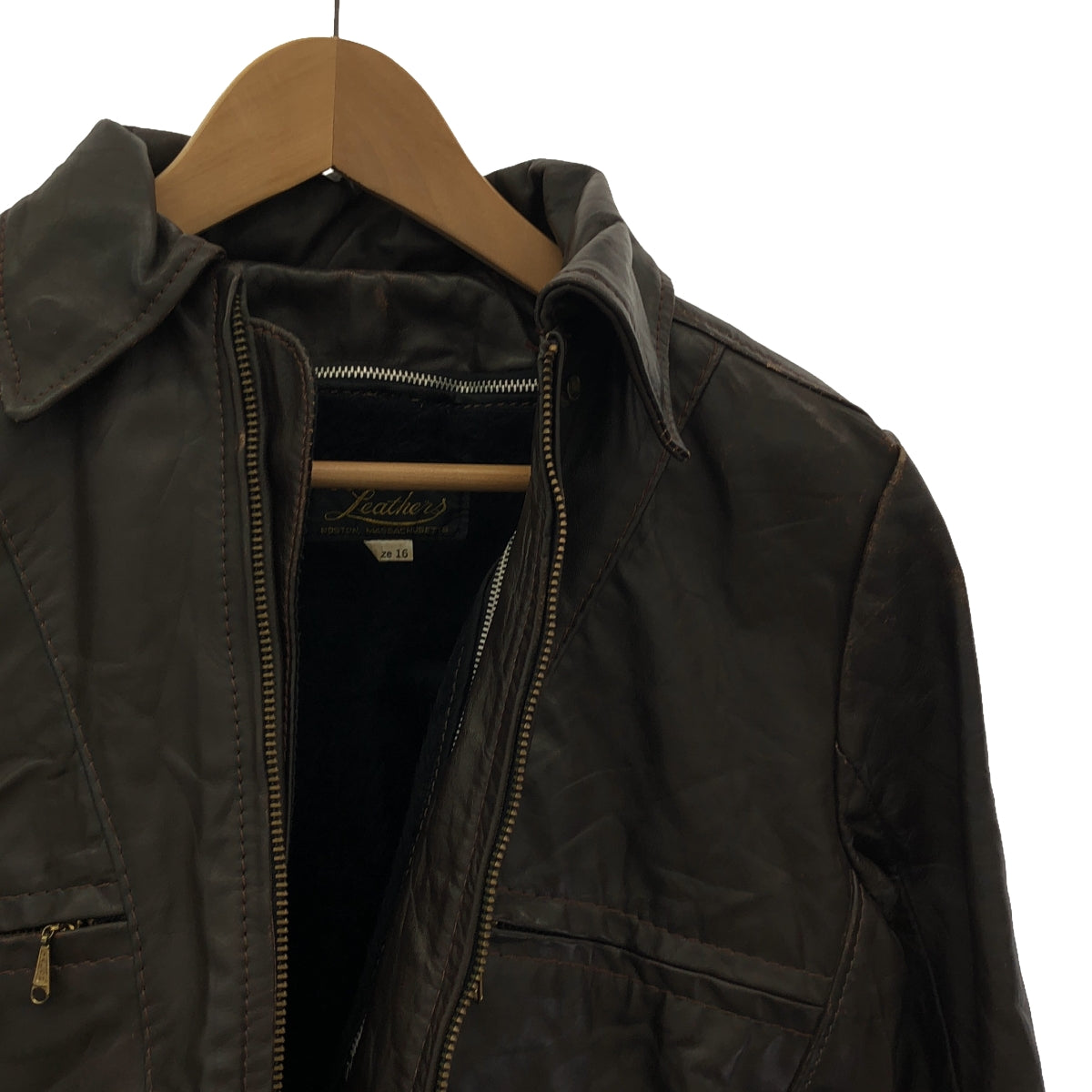 VANSON / バンソン | 70s～80s ヴィンテージ 黒タグ ライナー付き シングル ライダースジャケット | 16 | ブラウン | レディース