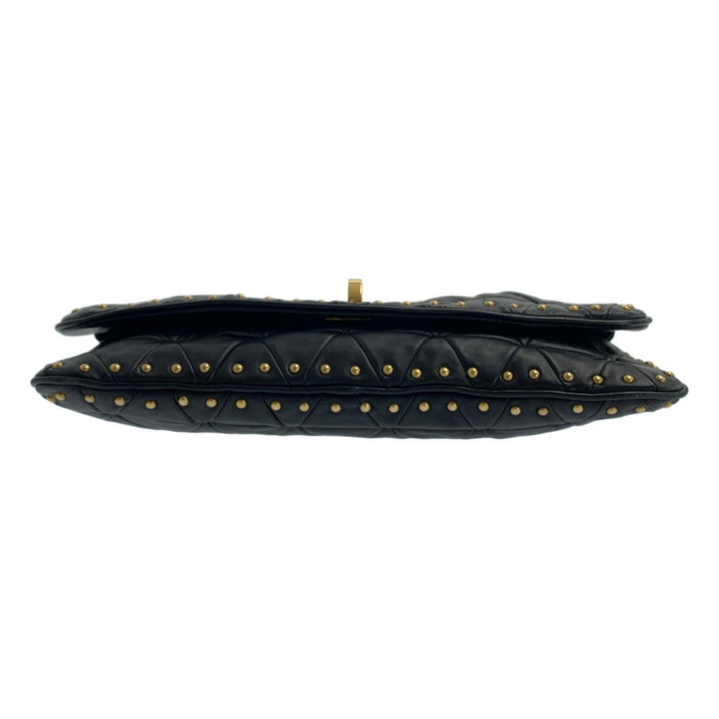 miu miu / ミュウミュウ | 2Way レザー キルティング スタッズ ターンロック クラッチ ハンドバッグ |