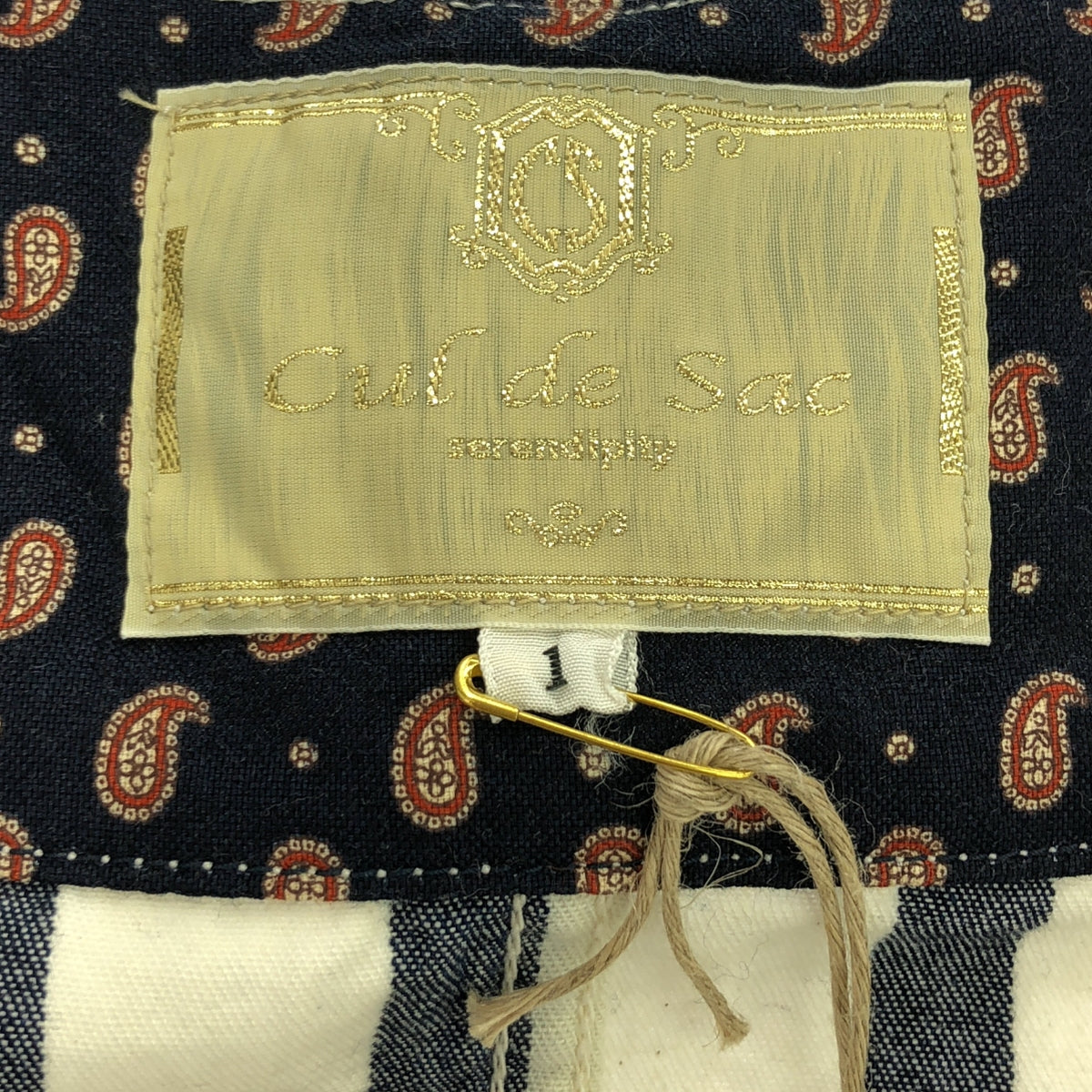 【신품】 Cul de Sac / 칼데삭 | 코튼 스트라이프 올인원 팬츠 | 1 | 화이트 / 네이비 | 여성