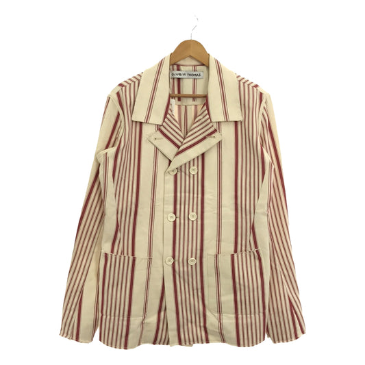 [Good Condition] OLUBIYI THOMAS / Olvi Thomas | 2023SS | double breasted work jacket | Striped double breasted work jacket | 2 | Red / Off-white | Men's