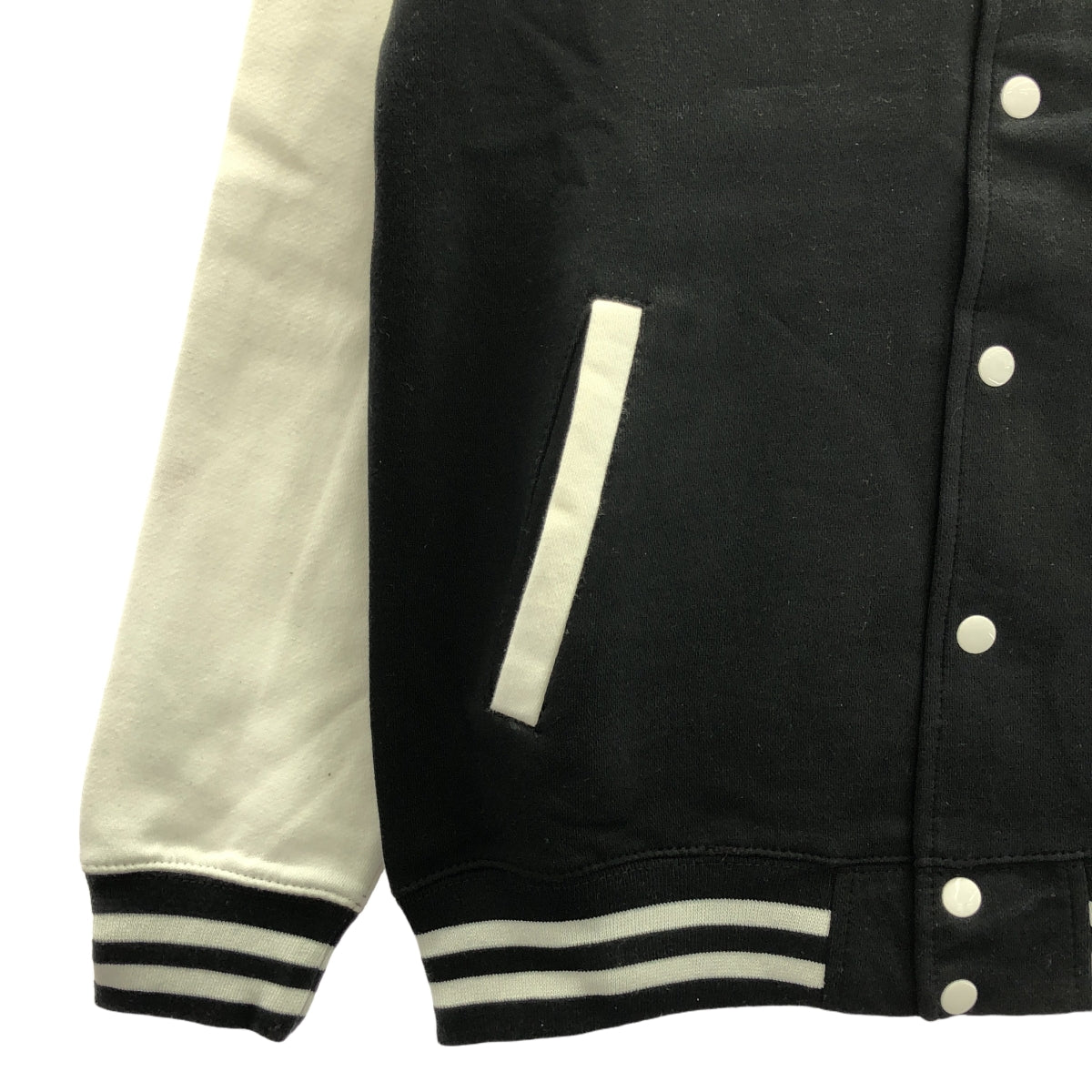 【美品】  ANTI SOCIAL SOCIAL CLUB / アンチソーシャルソーシャルクラブ | フルスナップボタン スウェット スタジャン | M | ブラック / ホワイト | メンズ