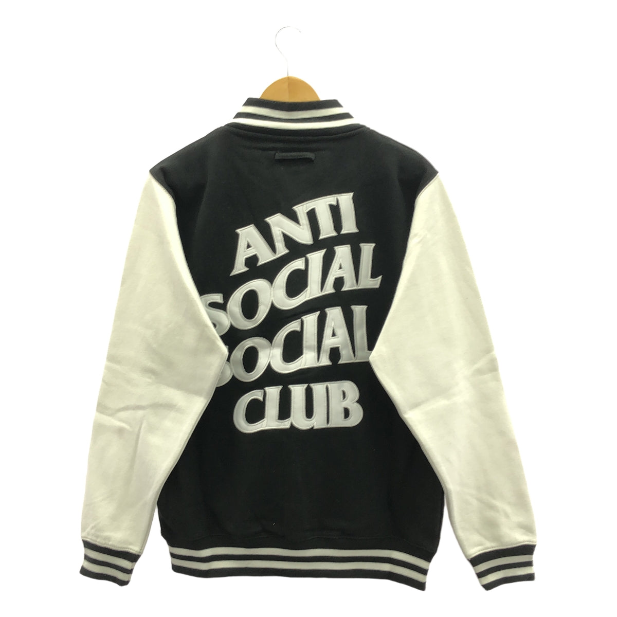 【美品】  ANTI SOCIAL SOCIAL CLUB / アンチソーシャルソーシャルクラブ | フルスナップボタン スウェット スタジャン | M | ブラック / ホワイト | メンズ