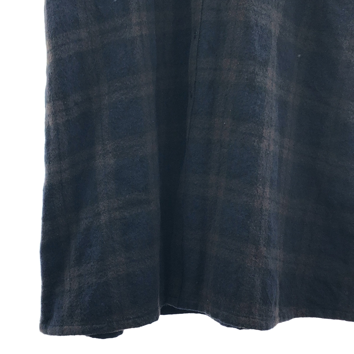 R&amp;D.M.Co / 올드맨즈 테일러 | 울 체크 셔츠 원피스 | 다크 브라운/네이비 |