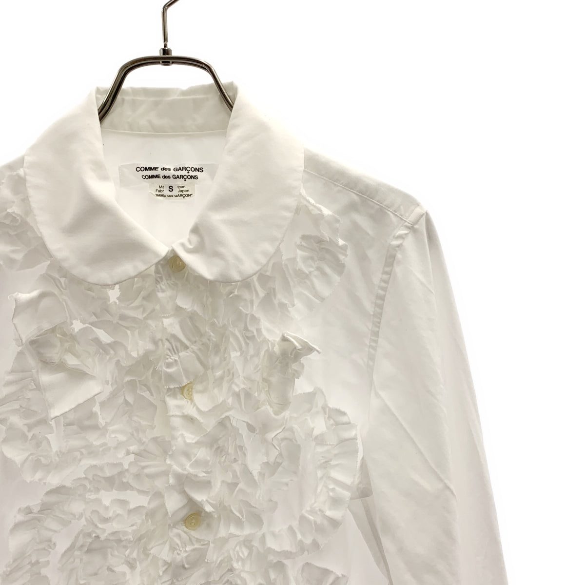 フリルラウンドカラーシャツ コムコム コムデギャルソンCOMME des セール中 GARCONS コットンフリル