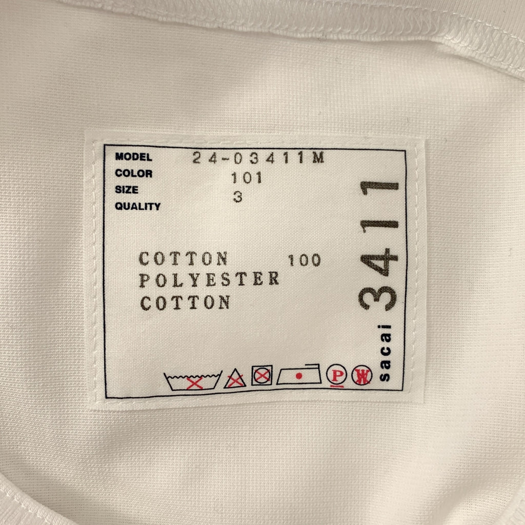 sacai / 사카이 | 2024SS | Cotton Jersey T-Shirt 코튼 지퍼 포켓 T 셔츠 | 3 | 남성