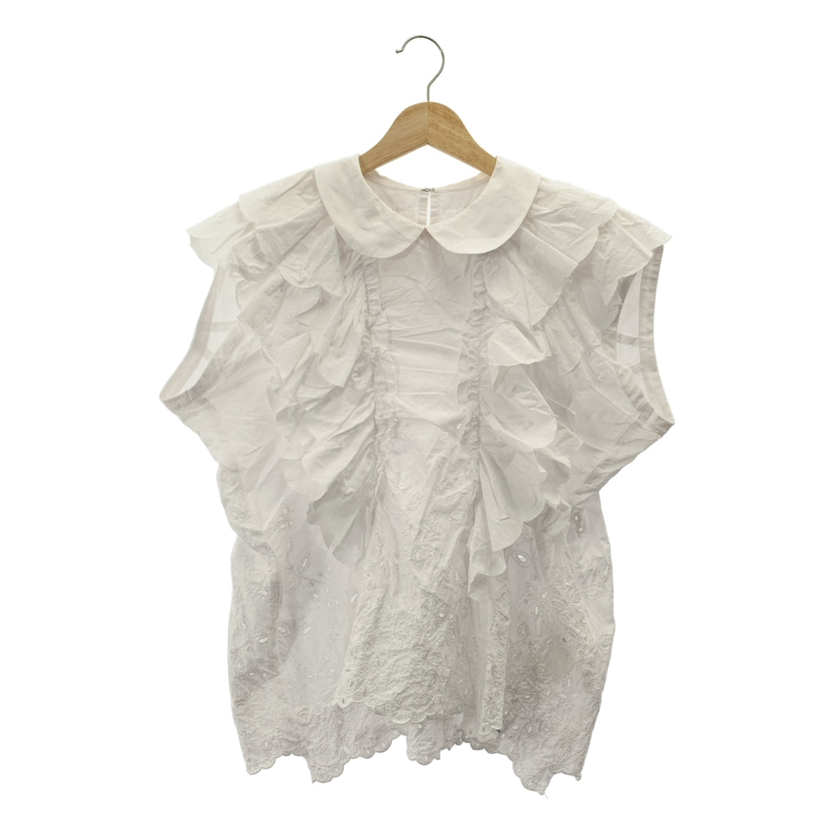 tricot COMME des GARÇONS | 2021 春夏 | 荷葉邊圓領無袖襯衫 | M 碼 | 女款