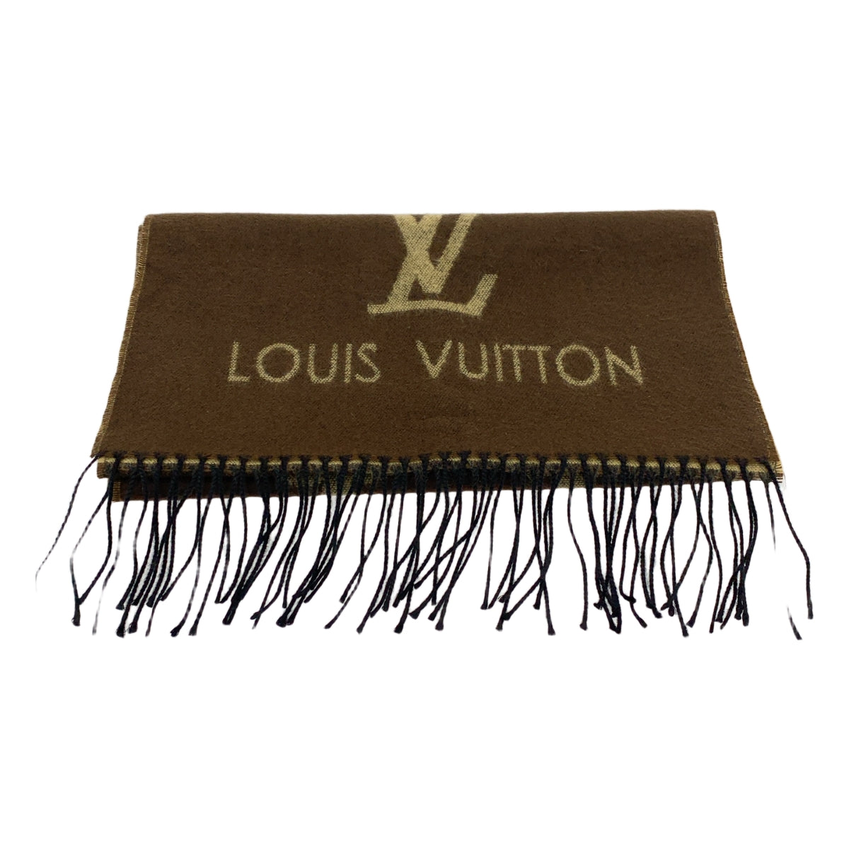 Louis Vuitton / ルイヴィトン | バイカラー モノグラム レイキャビック フリンジ マフラー | ブラウン/ベージュ | メンズ