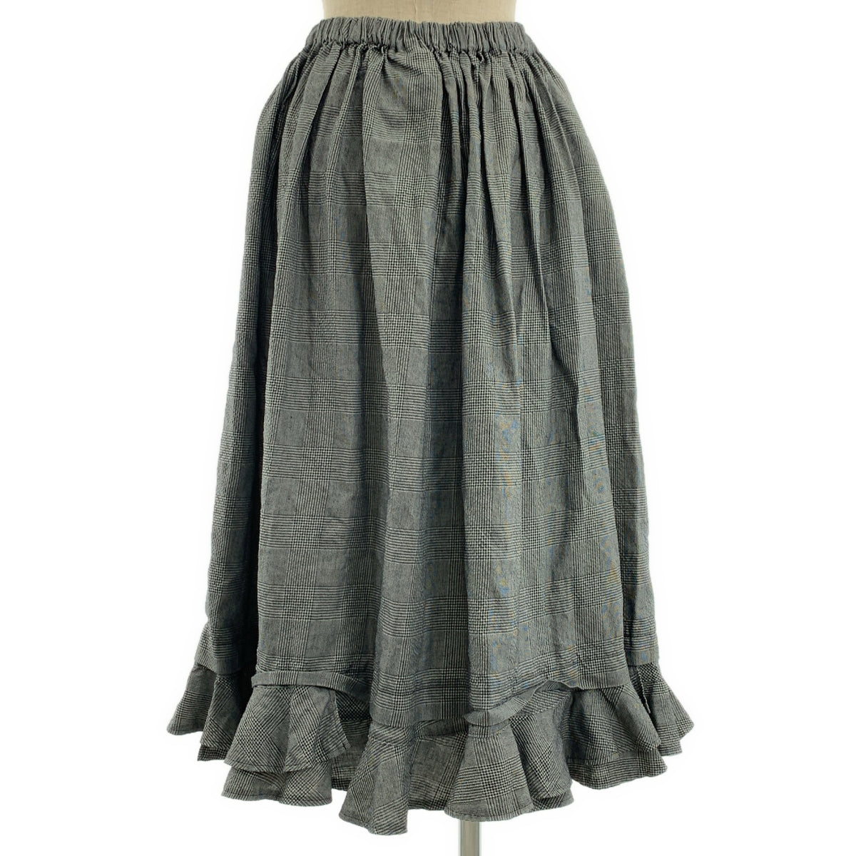 tricot COMME des GARÇONS | 2020SS | 聚酯印花荷葉邊下擺、鬆緊腰身、V 領褶飾半身裙