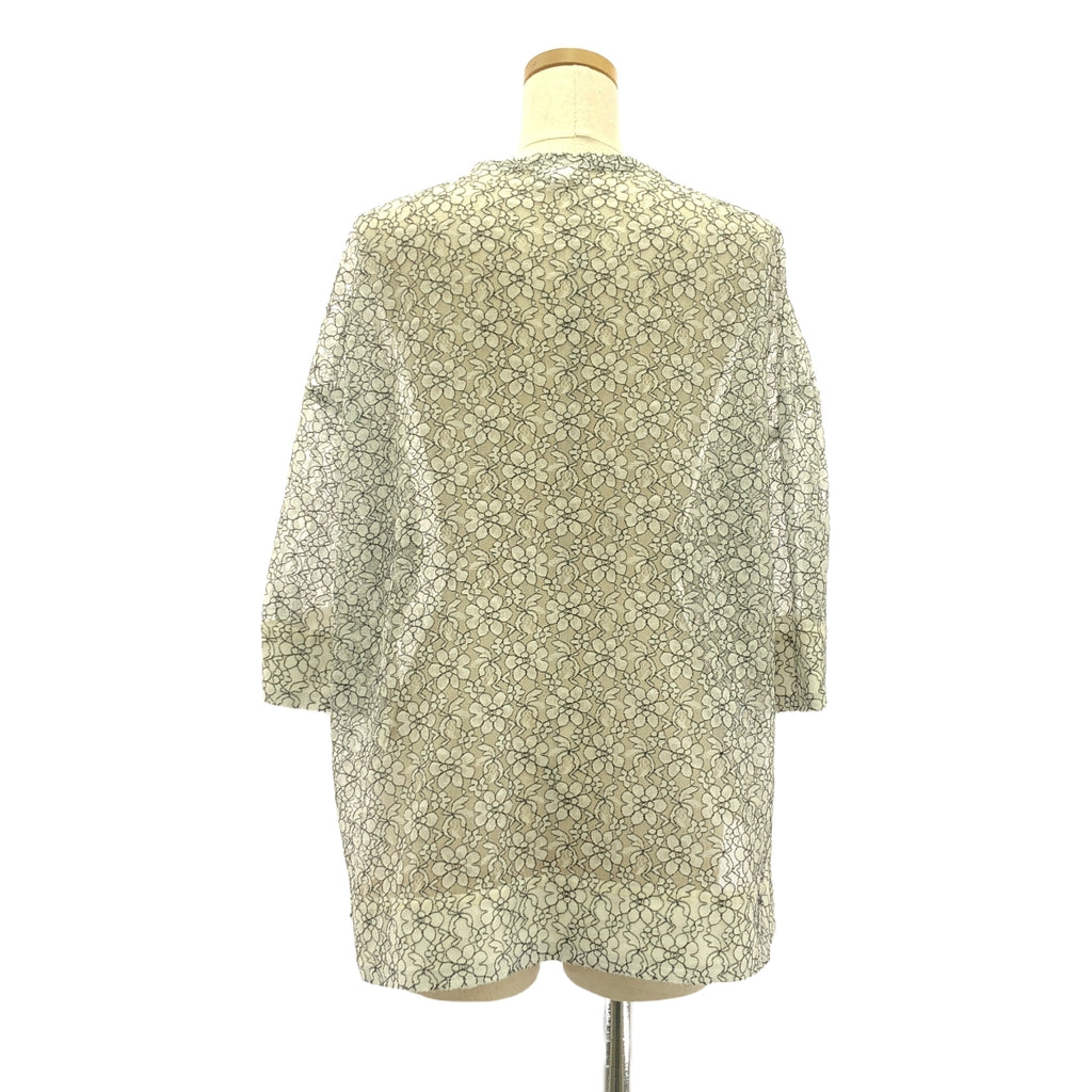 COMME des GARCONS COMME des GARCONS / 콤콤 | 2020SS | 폴리 에스테르 플라워 레이스 컷오프 슬릿 블라우스 셔츠 | XS | 화이트/블랙 | 여성