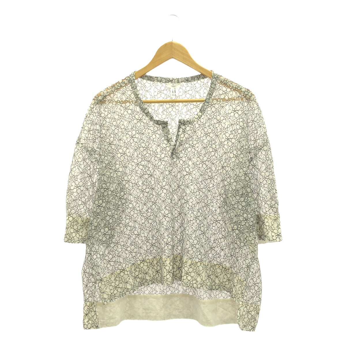 COMME des GARCONS COMME des GARCONS / Comme des | 2020SS | Polyester Flower Lace Cut-off Slit Blouse Shirt | XS | Women's