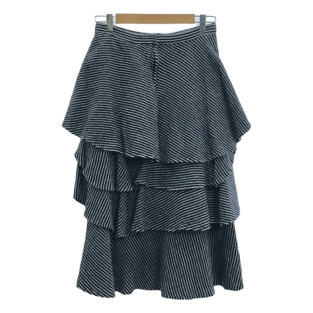 COMME des GARCONS COMME des GARCONS / Comme des | 2007秋冬 |羊毛縮水後荷葉邊半身裙 |中號 |海軍藍/白色 |女性的