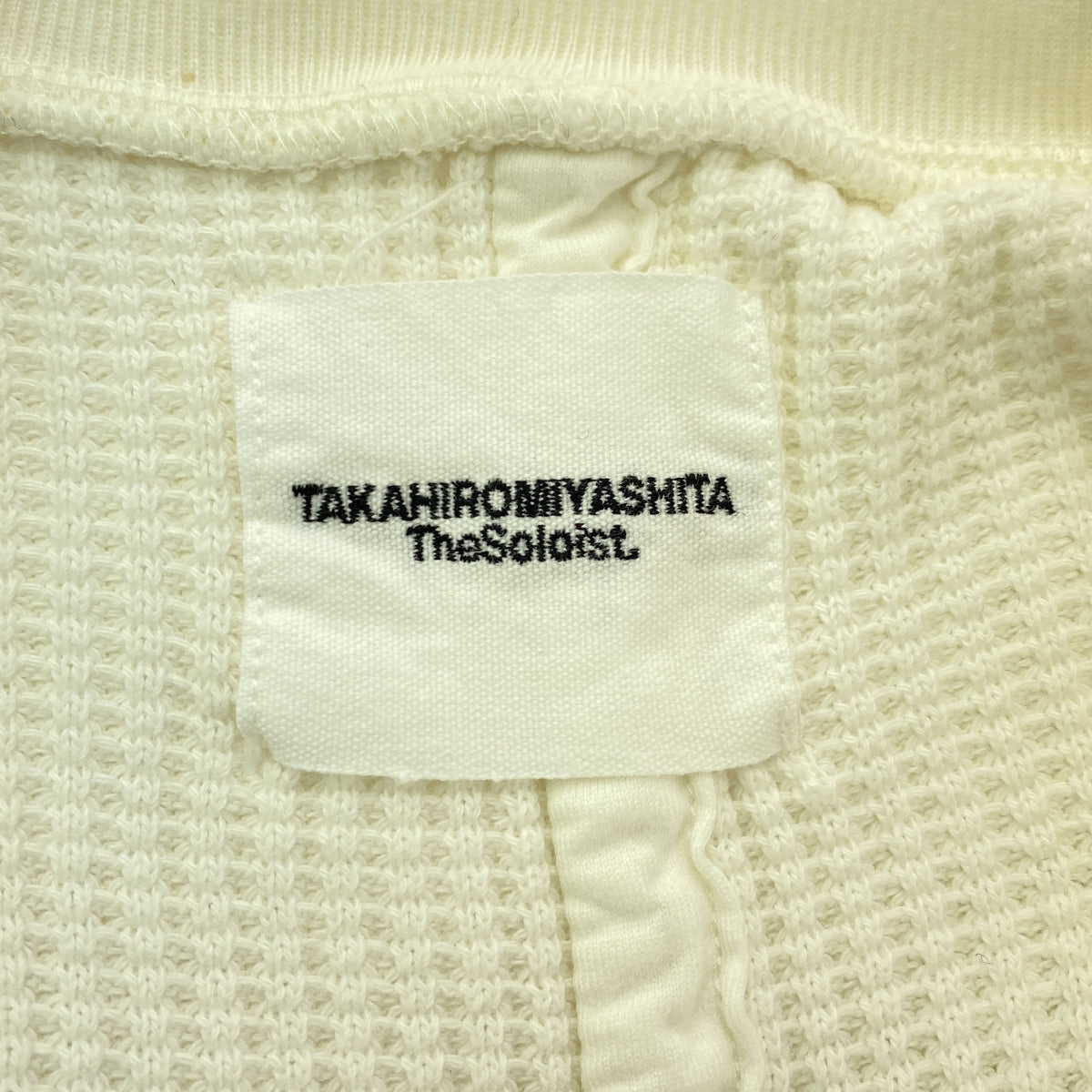 TAKAHIROMIYASHITA 獨奏者 | 2015秋冬 |圓領華夫格襯衫 |圓領保暖剪裁與縫紉 | 46 |白色 |男士