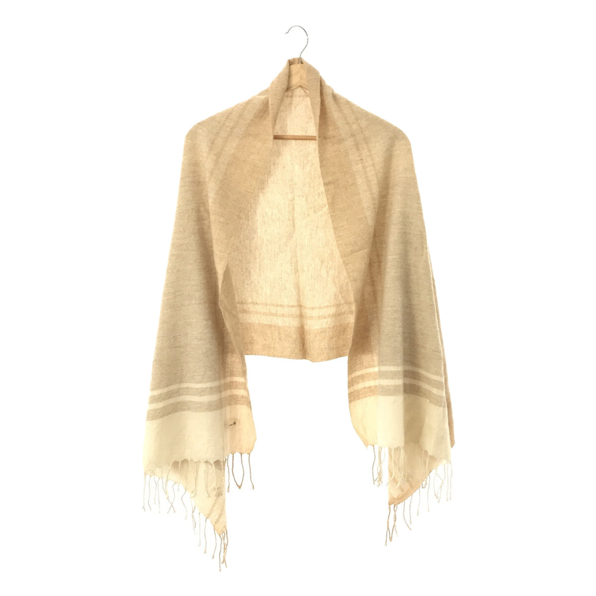 nest robe / nest robe | Check fringe stole | Beige