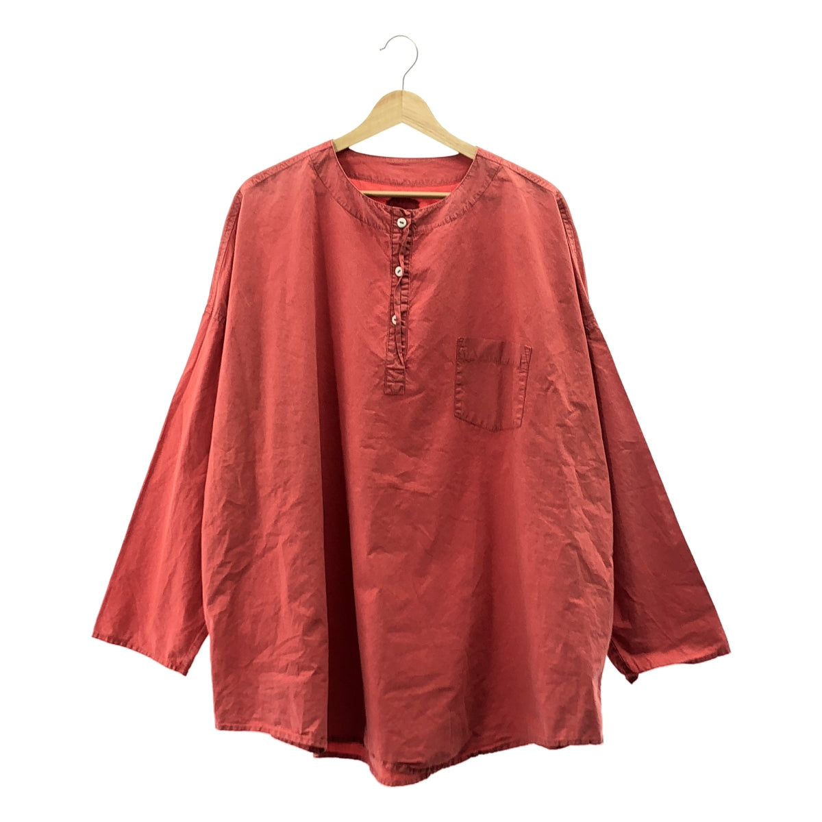 Chez VIDALENC / シェヴィダレンク | ペーパーコットン ガーメントダイ プルオーバー スリーピングシャツ |