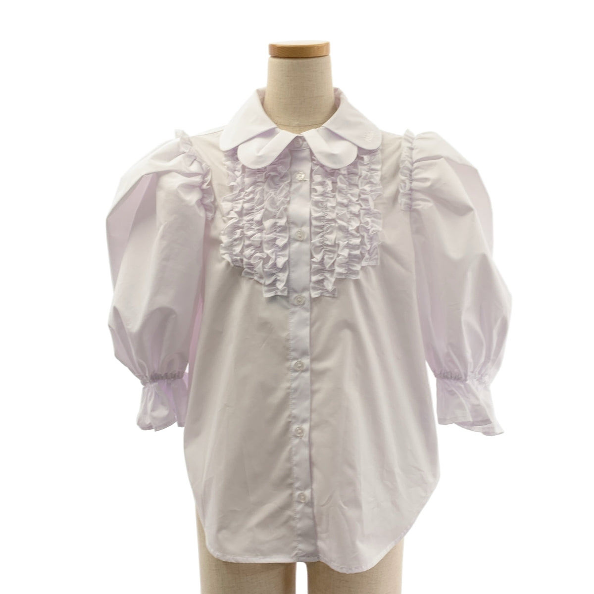 Bibiy. / ビビィ | CORA PUFF BLOUSE / ワンポイントロゴ 丸襟 フリル シャツ ブラウス | F | レディース