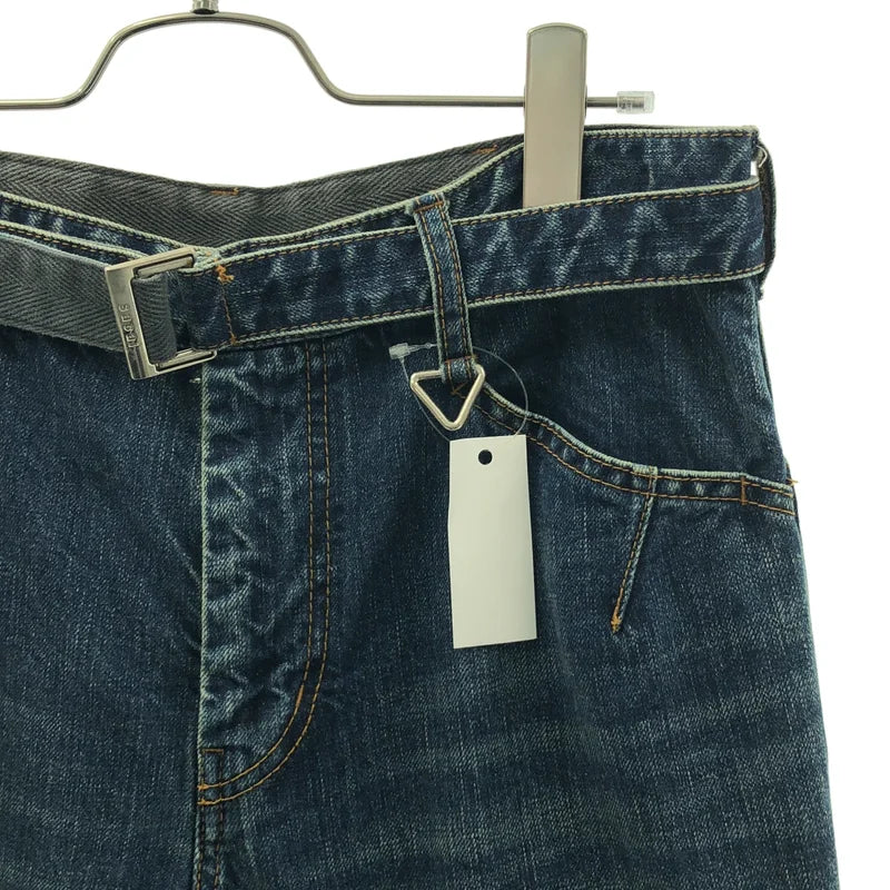 sacai / サカイ | 再構築 ベルテッド デニムパンツ | 1 | メンズ