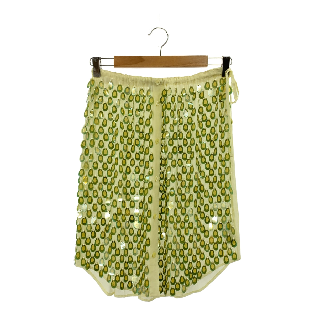 德賴斯·範諾頓 | 2024春夏系列 | 黏膠珠飾抽繩薄紗半身裙 | 尺寸36 | 女裝