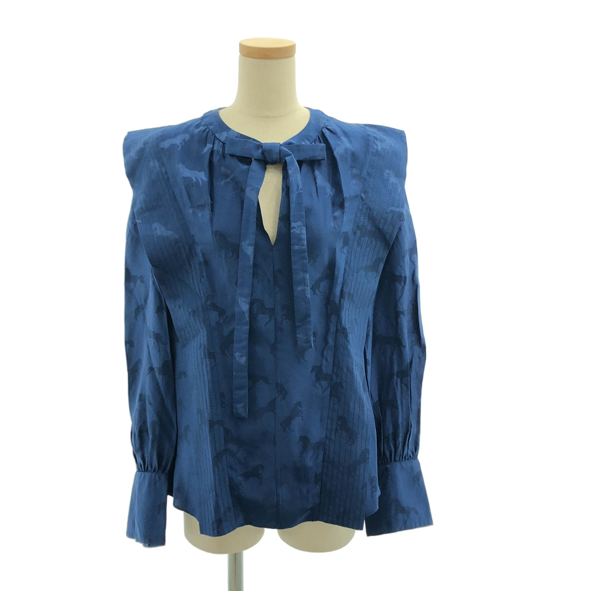 STELLA McCARTNEY | 馬匹印花領結襯衫 | 尺寸 40 | 藍色 | 女款