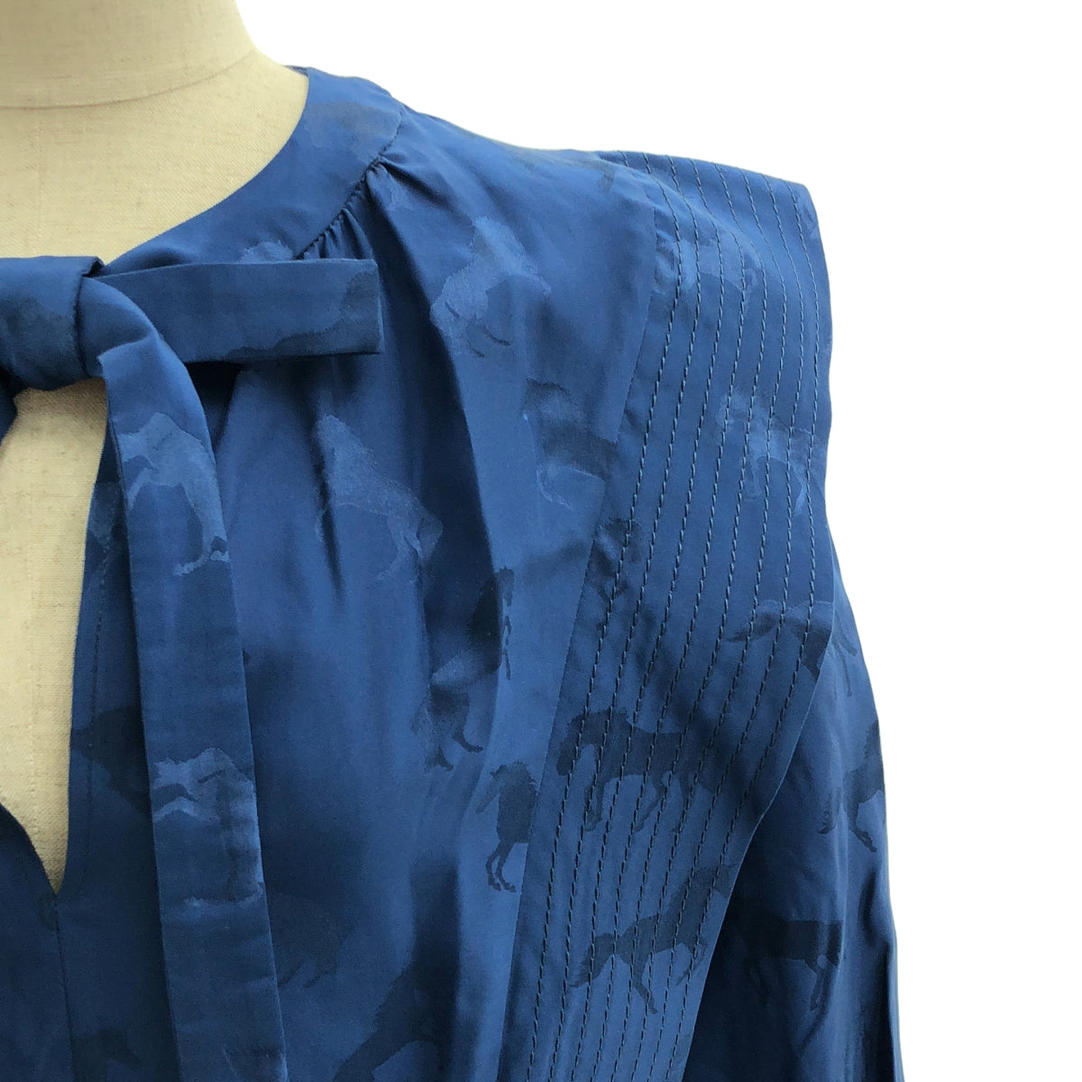 STELLA McCARTNEY | 馬匹印花領結襯衫 | 尺寸 40 | 藍色 | 女款