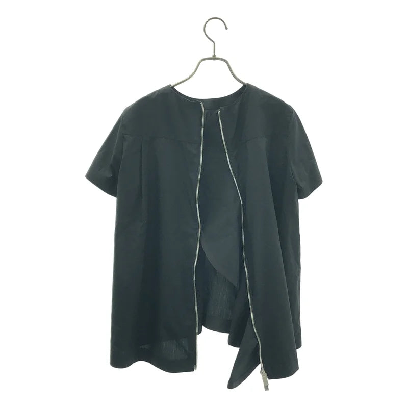 sacai / 사카이 | 2020SS | Back Zip Peplum Top / 로고 백 지퍼 컷아웃 블라우스 | 2 | 여성