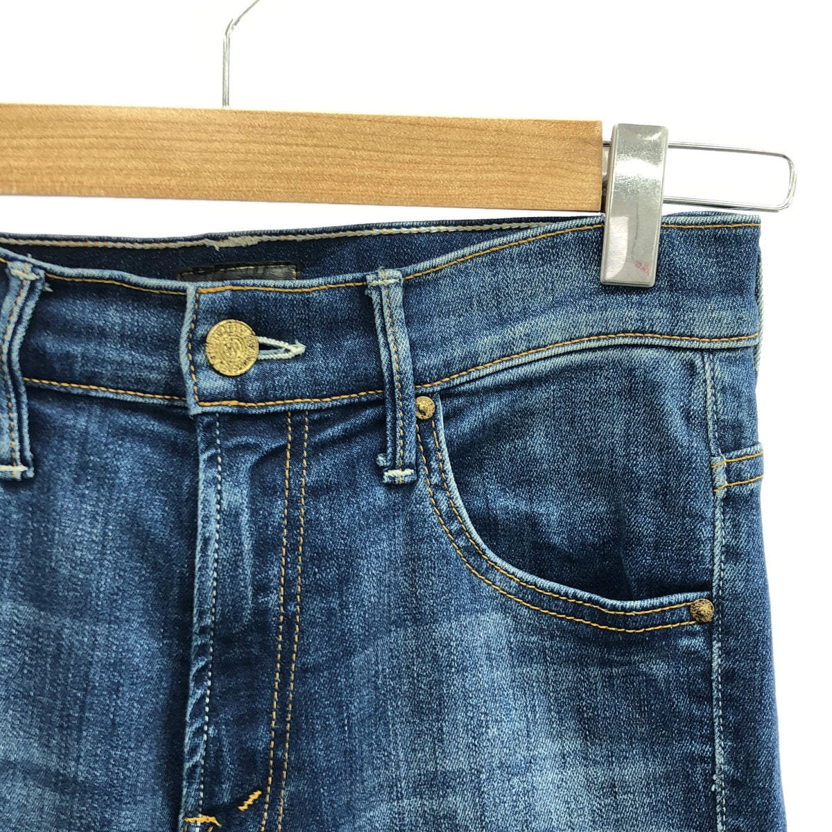 MOTHER / マザー | INSIDER CROP STEP FRAY / カットオフ デニムパンツ | 24 | インディゴ | レディース