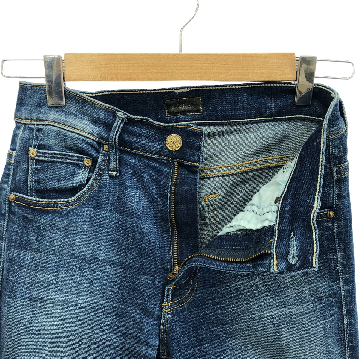 MOTHER / マザー | INSIDER CROP STEP FRAY / カットオフ デニムパンツ | 24 | インディゴ | レディース