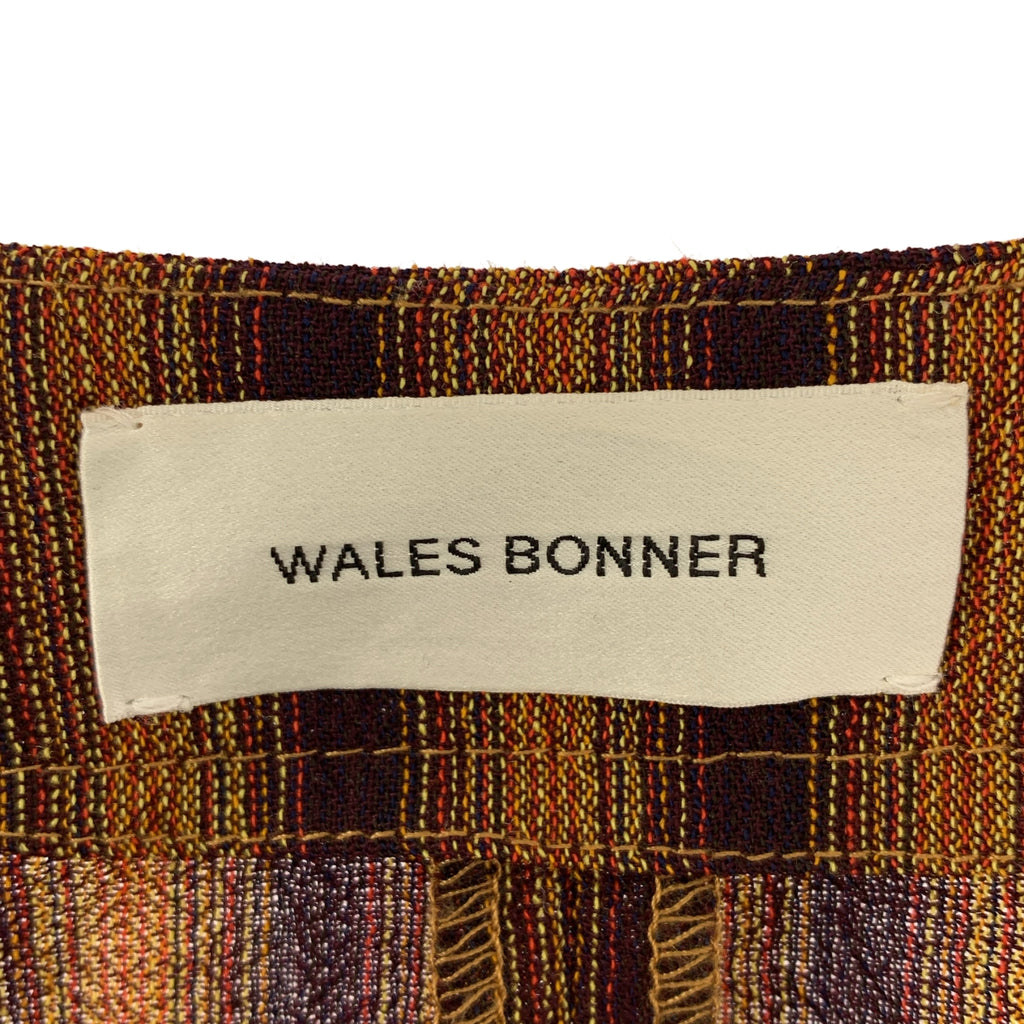 WALES BONNER / ウェールズボナー | STRIPE WOOL CREPE MAROON/RUST ワンピース | 40 | レディース