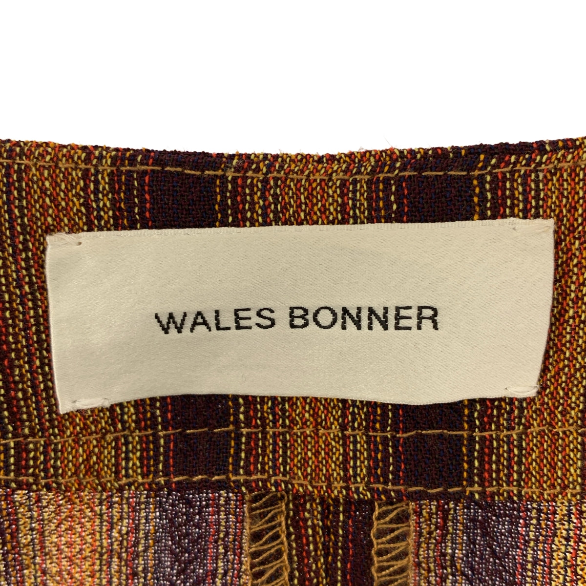 WALES BONNER / ウェールズボナー | STRIPE WOOL CREPE MAROON/RUST ワンピース | 40 | レディース