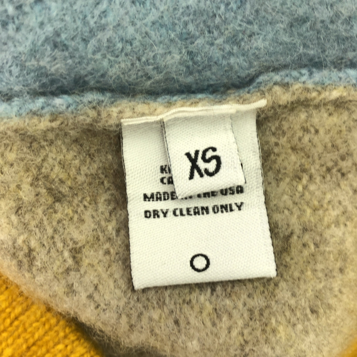 The Elder Statesman / ジエルダーステイツマン | 配色ニットカーディガン | XS | イエロー×ブルー×ホワイト | レディース