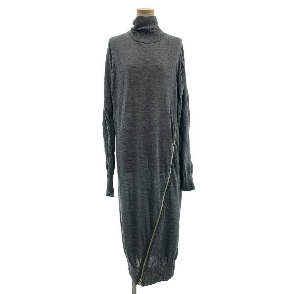 sacai / サカイ | ロゴジップ タートルネック ニット ワンピース | 4 | レディース