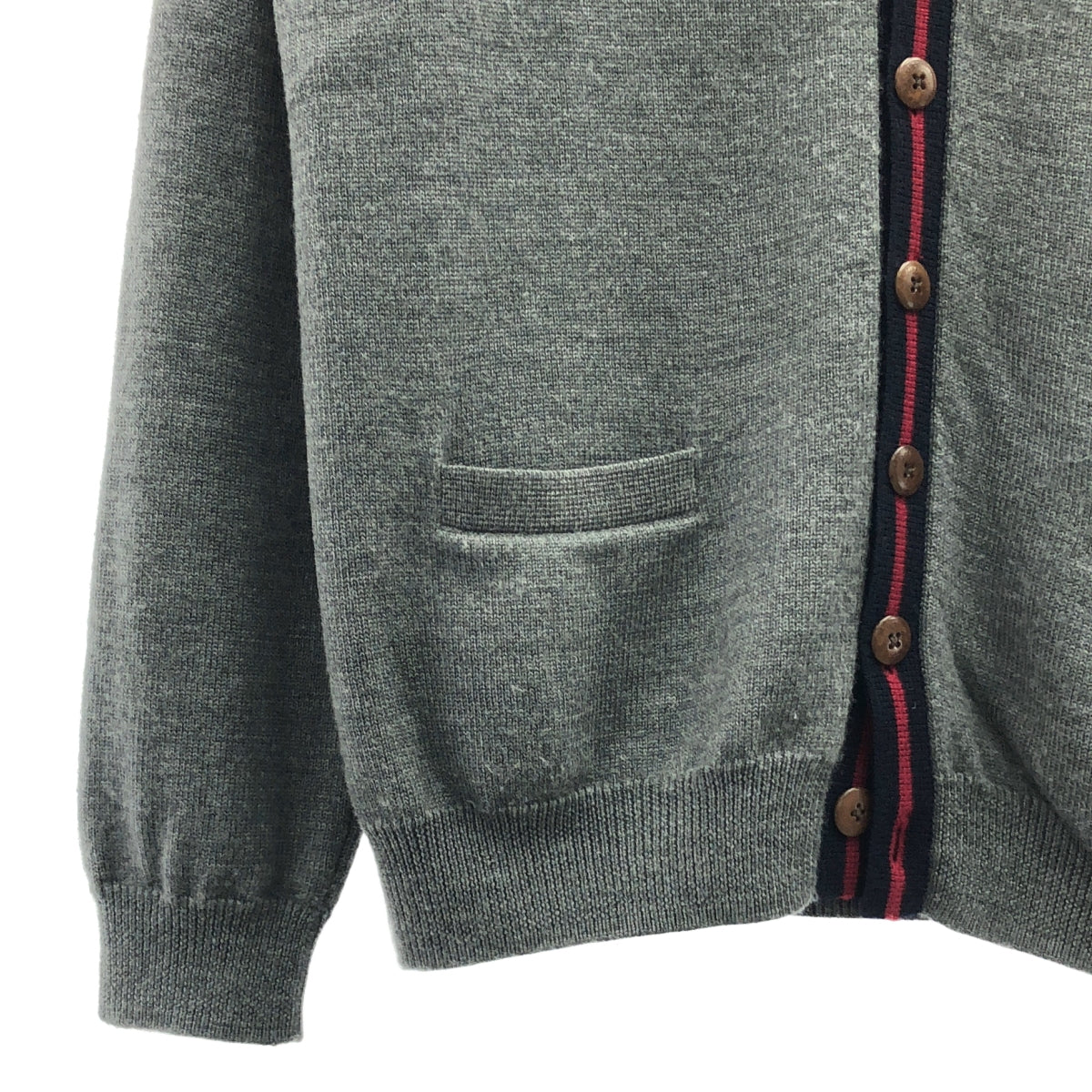 BROOKS BROTHERS / 브룩스 브라더스 | 울 원포인트 로고 니트 카디건 | M | 그레이 | 남성