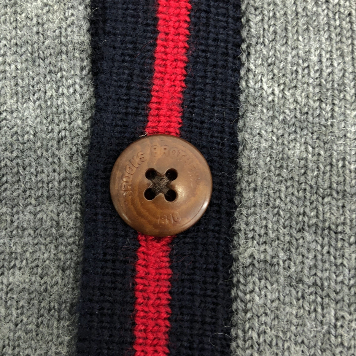 布克兄弟 | 單點標誌羊毛針織開襟衫 | M碼 | 灰色 | 男款