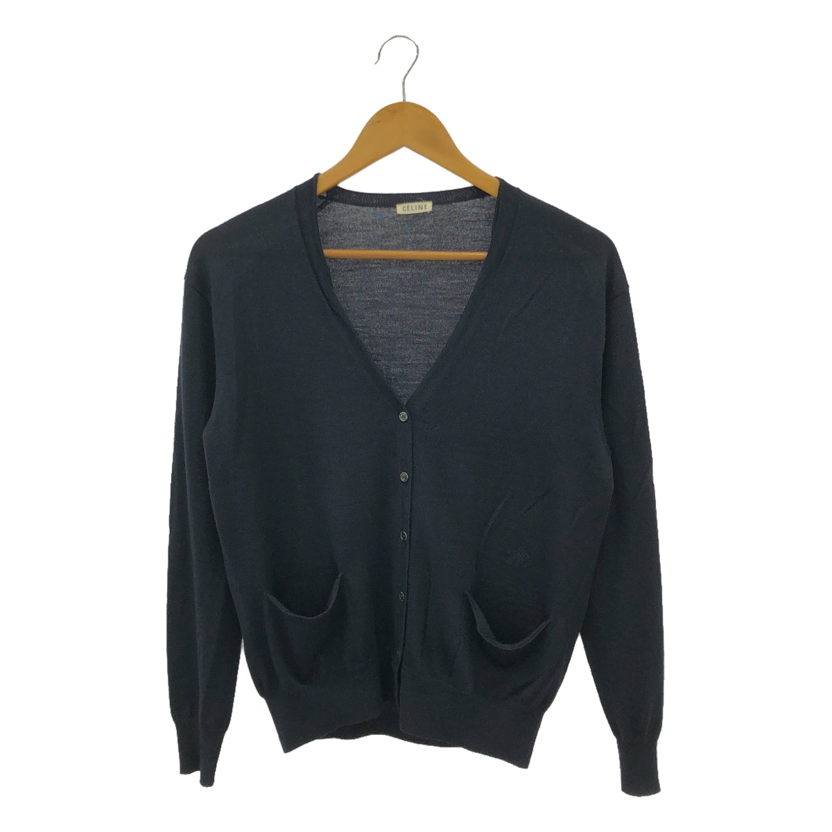 CELINE | Phoebe Triomphe V-neck cardigan | XS | Navy | Women's