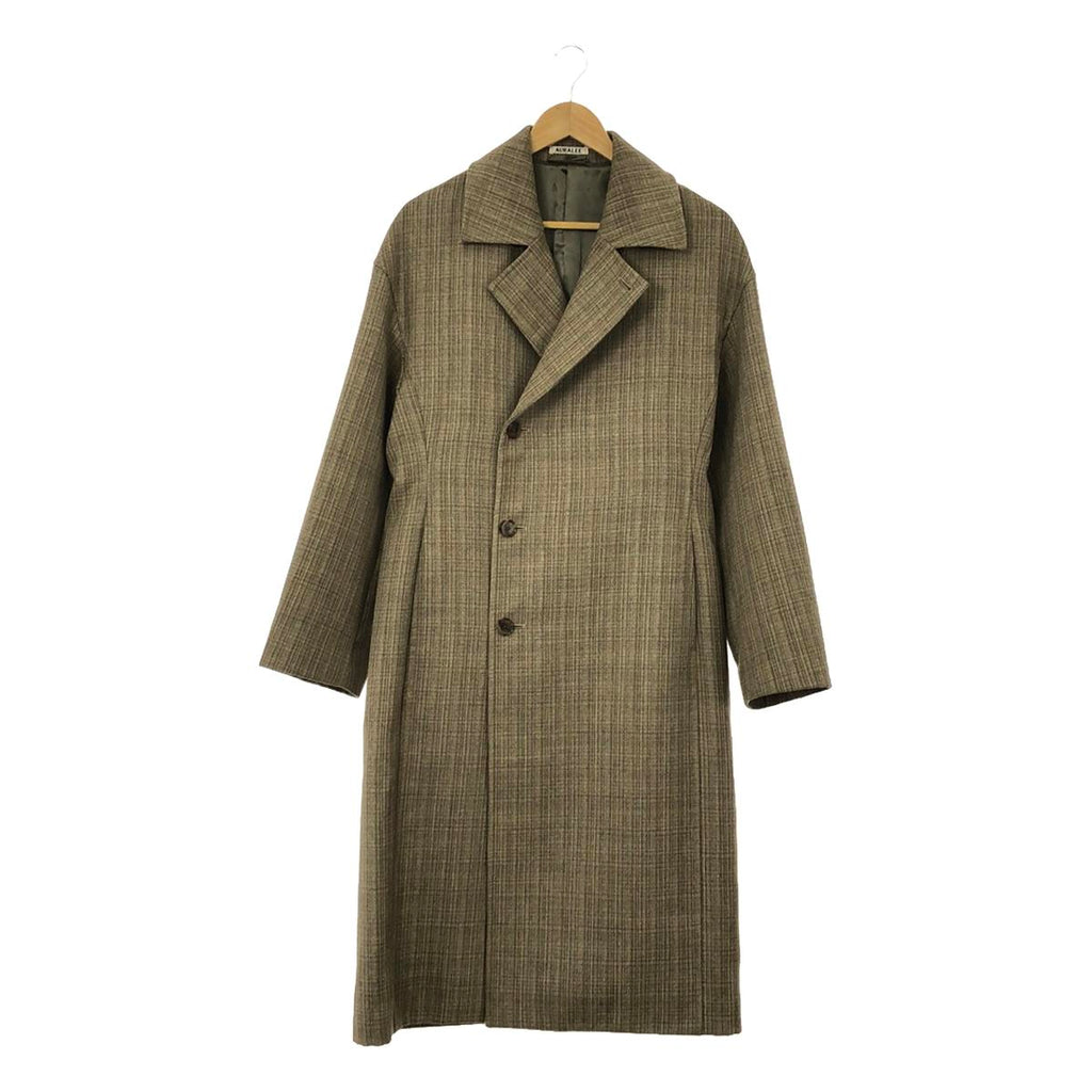 【미품】 AURALEE / 오라리 | BLUEFACED WOOL DOUBLE CLOTH / 울 오버 코트 / 총 안감 | 1 | 브라운 | 여성