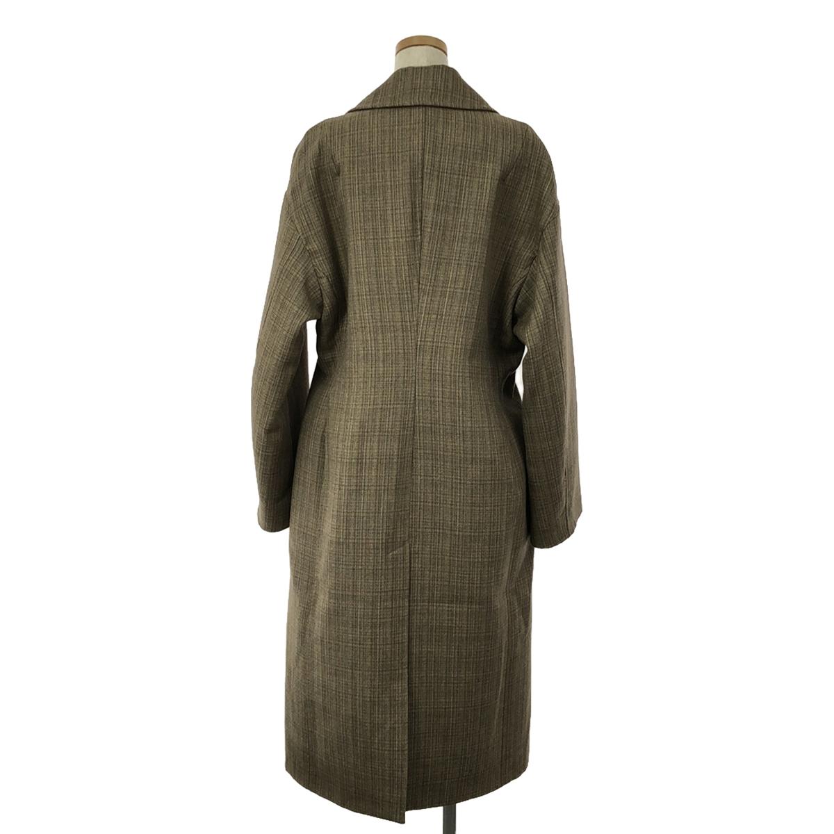 【미품】 AURALEE / 오라리 | BLUEFACED WOOL DOUBLE CLOTH / 울 오버 코트 / 총 안감 | 1 | 브라운 | 여성