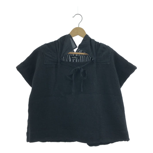 tricot COMME des GARCONS / トリココムデギャルソン | 2017AW | 製品洗い ニット 切替 ショートスリーブ トップス | M | レディース