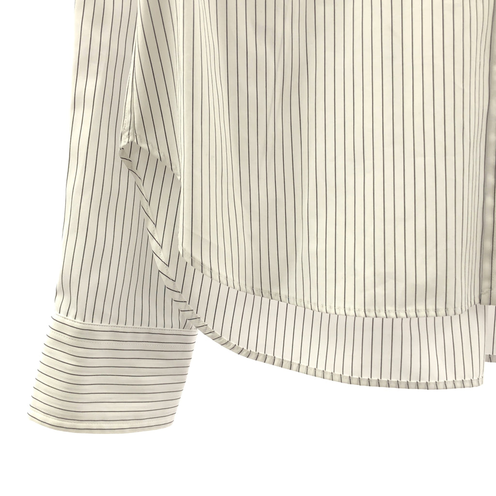 【미품】 LOEFF / 로에프 | 코튼 브로드 스트라이프 박스 셔츠 | 1 | 화이트 / 블랙 | 여성